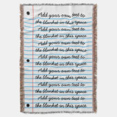 Lijnpapier voor laptops Voeg uw eigen schrijven to Deken (Voorkant Verticaal)