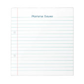Lijnse Jouw naam Rulling Paper School wordt als ee Notitieblok (Voorkant)