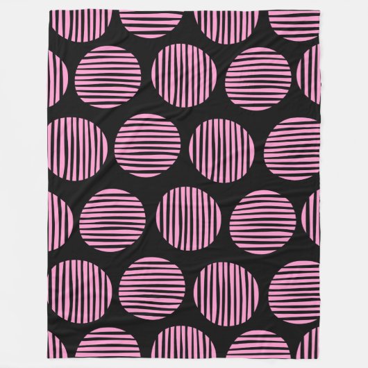 Lijnspuiten 190917 - Roze en zwart Fleece Deken (Voorkant)