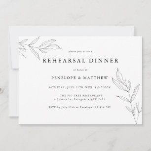 Lijntekenfoliage Leaf Rehearsal Dinner