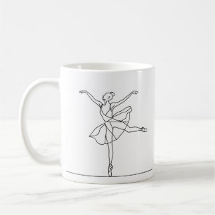 Lijntekening balletdanseres koffiemok