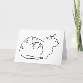 Lijntekening Gestreepte Kat Wenskaart Kaart