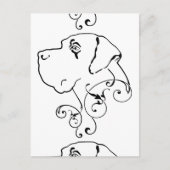 Lijntekening: groot stuurhoofd briefkaart (Voorkant)