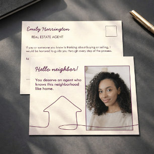 Lijntekening Introductie Pruim Makelaar Briefkaart