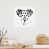 Lijntekening olifant poster (Keuken)