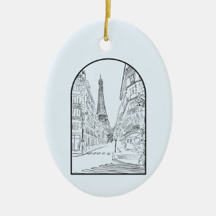 Lijntekening Parijs, Frankrijk Keramisch Ornament