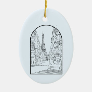 Lijntekening Parijs, Frankrijk Keramisch Ornament