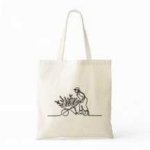 lijntekening van een landbouwer of tuinman