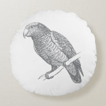 Lijntekening van papegaai (grijs) Kunst