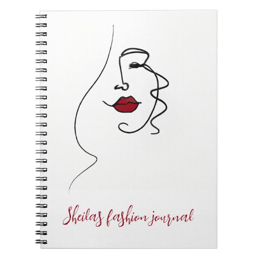 Lijntekening Vrouw Gezicht Notitieboek (Voorkant)