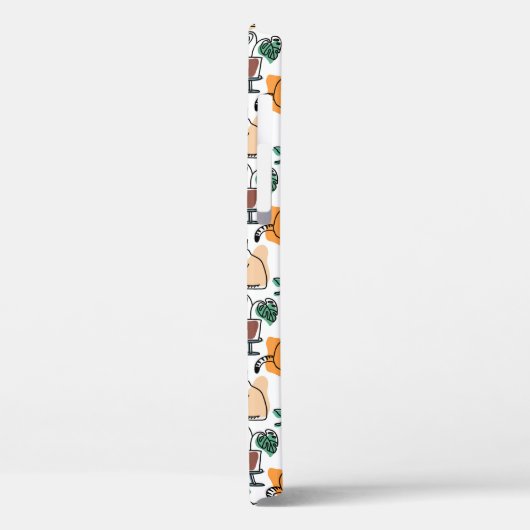 Lijntekenkat en bloemen Case-Mate iPhone case (Achterkant / Links)