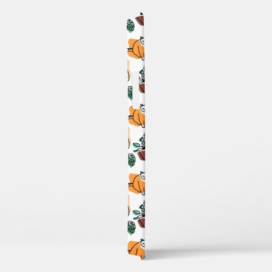 Lijntekenkat en bloemen Case-Mate iPhone case (Achterkant / Rechts)