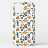 Lijntekenkat en bloemen Case-Mate iPhone case (Achterkant)