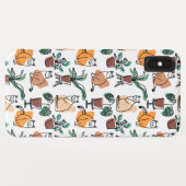 Lijntekenkat en bloemen Case-Mate iPhone case (Achterkant (horizontaal))