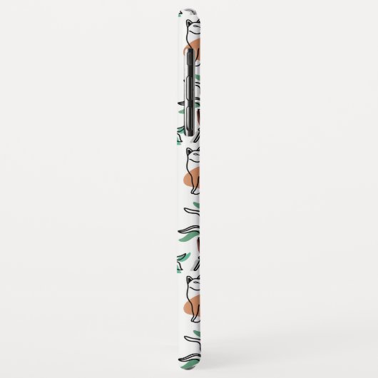 Lijntekenkat en bloemen Case-Mate iPhone case (Achterkant/links)