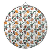 Lijntekenkat en bloemen dartbord (Voorkant)