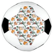 Lijntekenkat en bloemen voetbal (Gedraaid)