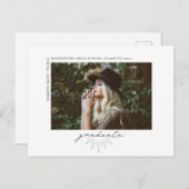 Lijntekenscript Afstuderen horizontale foto Announ Briefkaart (Voorkant / Achterkant)