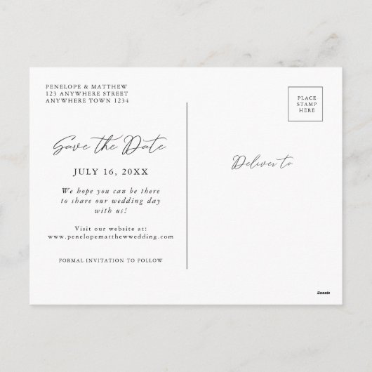 Lijntekenvulblad Opslaan Briefkaart datum (Achterkant)