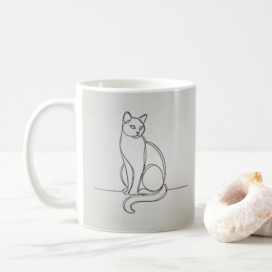 lijntrekkat koffiemok (Met donut)