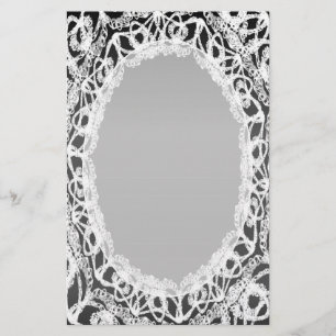 Lijnwitte lens Damask II p2 Stationery Pages Briefpapier