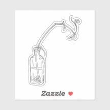 Lijnzaad Fles Pothos Sticker