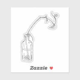 Lijnzaad Fles Pothos Sticker