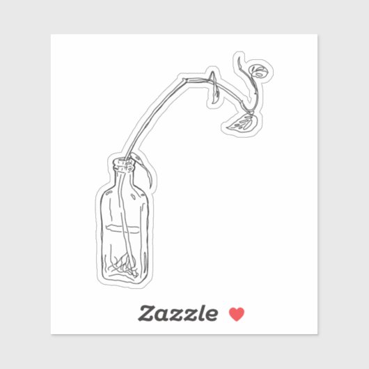 Lijnzaad Fles Pothos Sticker (Vel)