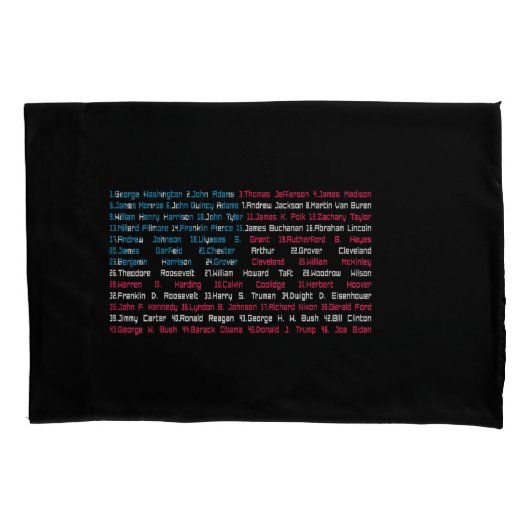 Lijst 46 Amerikaanse Presidenten van de Verenigde  Kussensloop (Voorkant)