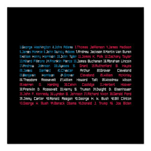 Lijst 46 Amerikaanse Presidenten van de Verenigde Perfect Poster