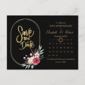 Lijst 50e Jubileum Bruiloft De Datumkalender Aankondigingskaart (Voorkant)