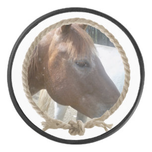 Lijst aangepast fotoontwerp voor penseellasso hockey puck