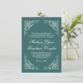  Lijst Aqua Wedding Invitaties Kaart (Staand voorkant)