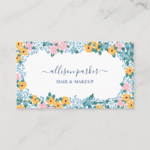 Lijst Blauw Geel Roze Beemuwebloemen Visitekaartje