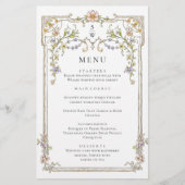   Lijst Boho Bruiloft Diner Menu (Voorkant)