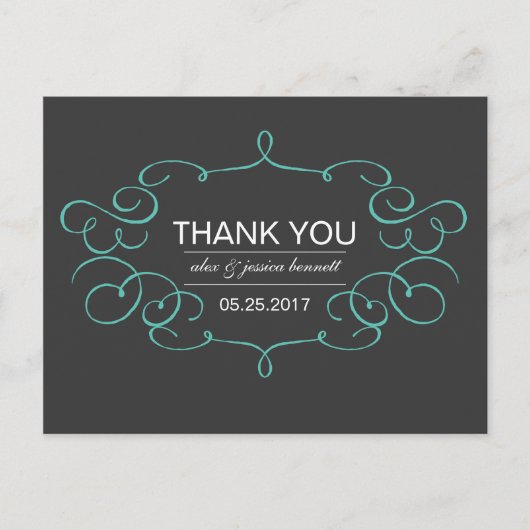  Lijst bruiloft Hartelijk dank Briefkaart (Voorkant)