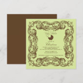 Lijst Bruin Groen Baby shower Uitnodiging (Voorkant / Achterkant)