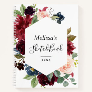 lijst burgundy navy personal sketchbook notitieboek