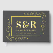  Lijst Custom Typography Design op grijs Gastenboek (Voorkant)