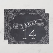 lijst en krijtbord trouwtafel nummer briefkaart (Voorkant / Achterkant)