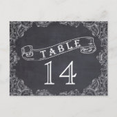 lijst en krijtbord trouwtafel nummer briefkaart (Voorkant)