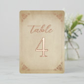 Lijst- en Roos Gold-tabelnummer Folie Uitnodiging (Staand Voorkant)