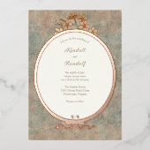  Lijst en Watered Silk 2 Folie Uitnodiging (Voorkant)