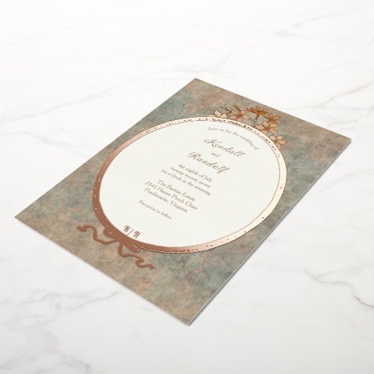  Lijst en Watered Silk 2 Folie Uitnodiging (Gedraaid)