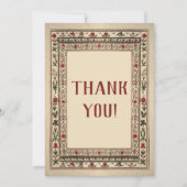  Lijst etnische motief bruiloft Bedankkaart (Voorkant)