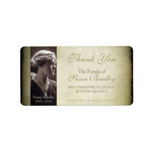 Lijst Familie Dank u Etiket (Voorkant)