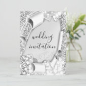 Lijst Florals Silver Grey voor weddenschap met 3D  Kaart (Staand voorkant)