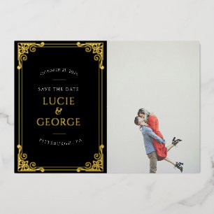   Lijst Foto Opslaan de Echte Datum Folie Folie Uitnodiging