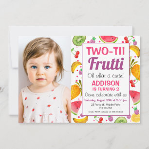Lijst Foto: Two-tti Frutti 2nd Birthday Kaart