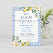 Lijst Geel Bloemen Citroen Main Squeeze Verjaardag Kaart (Staand voorkant)